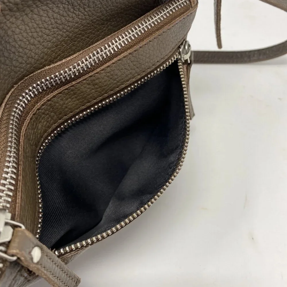 Wise Owl Dark Brown Real Leather Crossbody Handbag - Picture 9 of 16